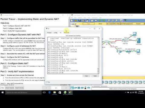 [CCNA S2] 11.2.3.6 Packet Tracer - Implementing Static and Dynamic NAT.