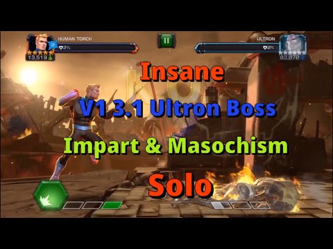 Variant-1 3.1 Impart Masochism Node Ultron Boss Solo! #MCOC(Marvel Contest of Champions )