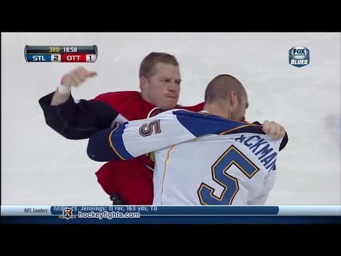 Barret Jackman vs Chris Neil Dec 16, 2013