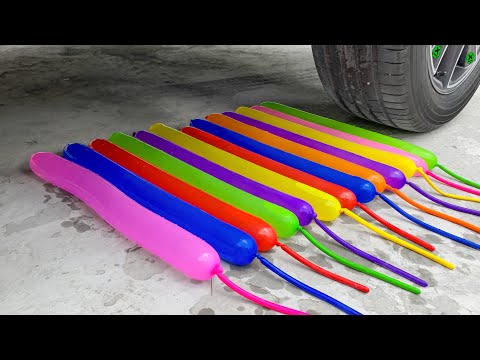 💦 Funny Crushing Experiment Water Long Balloons vs Car 🌈 Crushing Crunchy & Soft Things with Car!