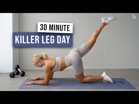 30 MIN KILLER LOWER BODY Workout With Weights - No Repeat Leg Day With Dumbbells