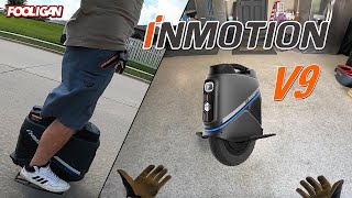 Learning to ride this electric unicycle is SKETCHY (InMotion V9 First Ride)