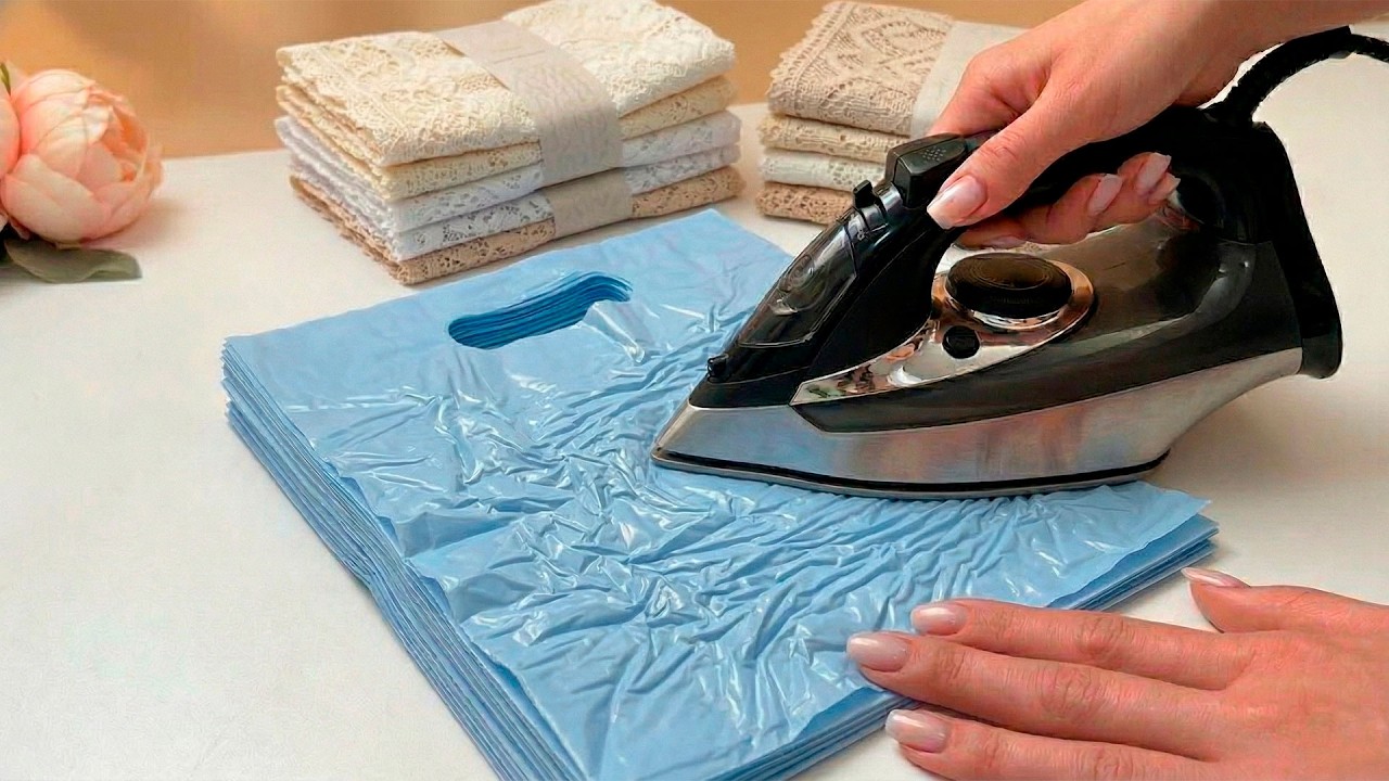 TURN OLD PLASTIC BAGS INTO A BEAUTIFUL HOME DECOR ITEM! ♻️ THE BEST OF WASTE! DIY