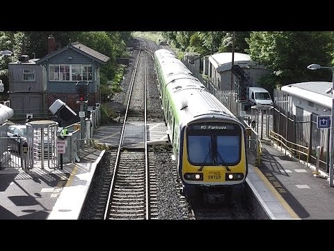 Level Crossing at Clonsilla Station - IE 29000 Class Commuter Train