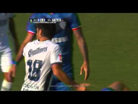 Dura patada de Braña. Quilmes 0 - Vélez 0. Fecha 5. Primera División 2015. FPT