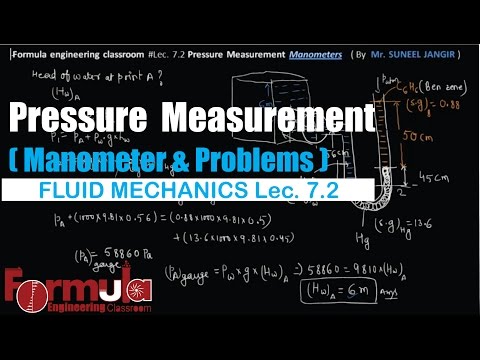 Fluid mechanics Lec 7.2 / Pressure Measurement (Manometers )  GATE 2018 IES 2018 psu 2017