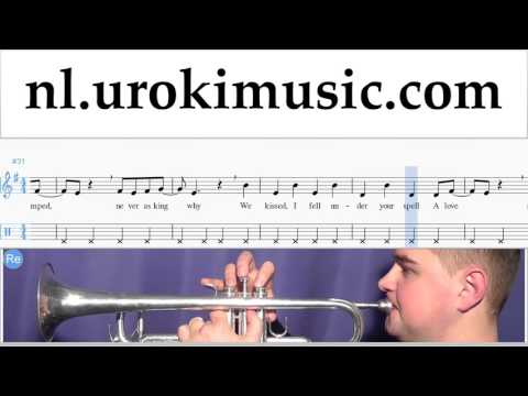 Trompet Leren Spelen Miley Cyrus - Wrecking Ball Trompetles Deel#2 Studie Klasse Muzieknoten