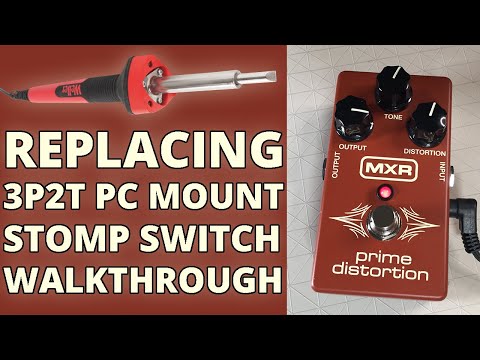 MXR PRIME DISTORTION REPAIR: Replace 3P2T PC Mount Stomp Switch Walkthrough - Desoldering Pump