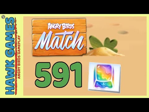 Angry Birds Match ⭐ Level 591 - Walkthrough, No Boosters
