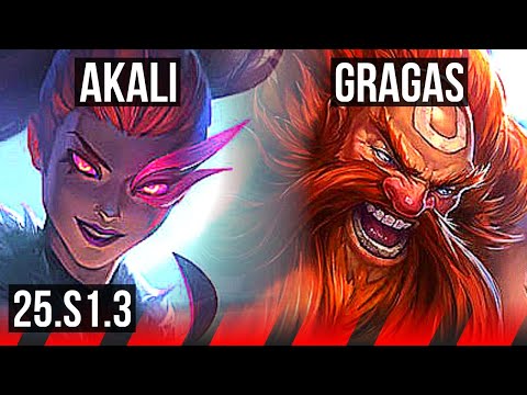 AKALI vs GRAGAS (TOP) | 6 solo kills, Legendary | KR Master | 25.S1.3
