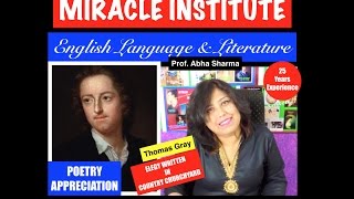 Thomas Gray : Elegy Written in Country Churchyard Poetry Analysis Summary