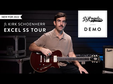D'Angelico DAESSTSLBSNS EXCEL SS TOUR Single Cutaway Semi-Hollow Body 3 Piece Maple/Walnut/Maple Neck 6-String Electric Guitar w/Gig Bag image 10