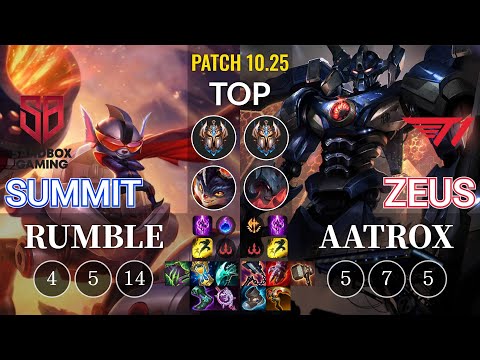 SB Summit Rumble vs T1 Zeus Aatrox Top - KR Patch 10.25