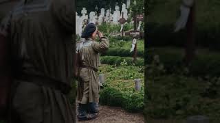 Boy Salutes a Military Grave in 1918
