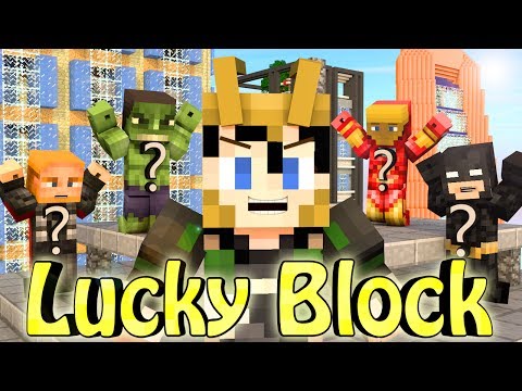 Minecraft | LUCKY BLOCK SUPERHERO BOSS CHALLENGE - SuperHero Villians: Loki