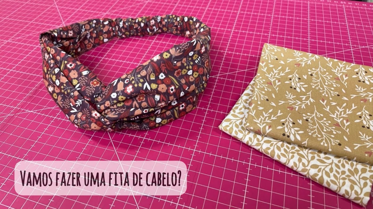 Como fazer uma fita de cabelo em tecido - passo a passo de costura