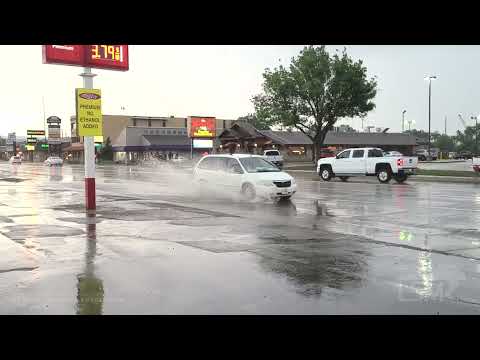 07-05-2021 Rapid City, SD - Drought-Busting Torrential Rain Localized Flooding Drone Rainbow