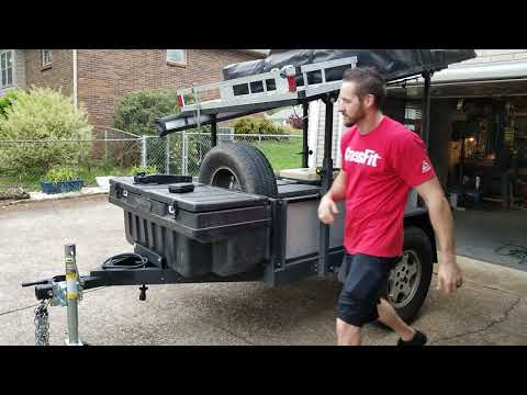 Custom built camping / expedition trailer with telescoping rack and CVT Rooftop tent and awning