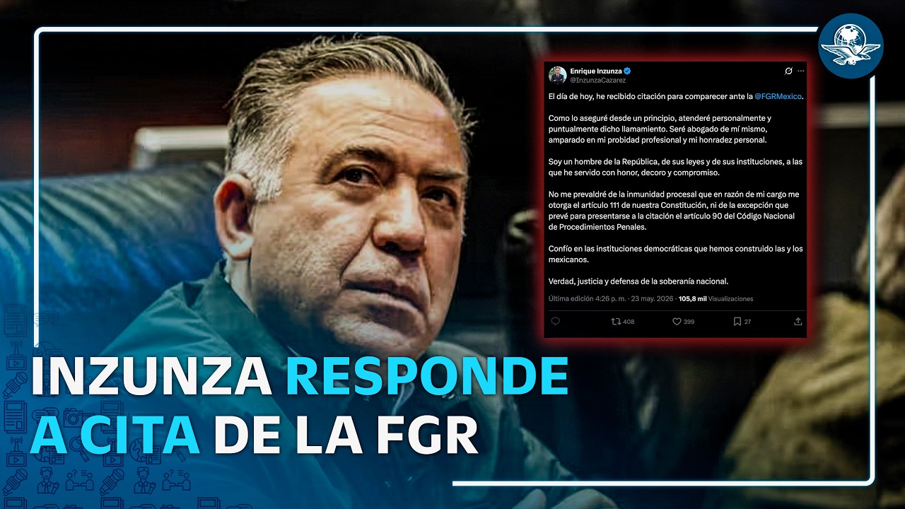 Enrique Inzunza comparecerá ante la FGR tras acusaciones de Estados Unidos