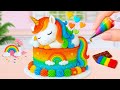 Satisfying Miniature Sweet Rainbow Unicorn Cake Decorating 虹色ユニコーンケーキ Tiny Tammy