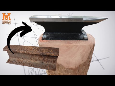 YOU can turn a RAILROAD TRACK into an ANVIL !   Simple & Easy DIY - HOMEMADE RAILWAY TRACK ANVIL