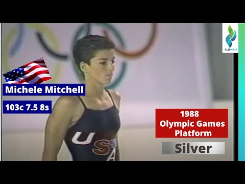 1988 Michele Mitchell Team USA - 103C dive - Silver medal - Platform Diving - Olympics Games