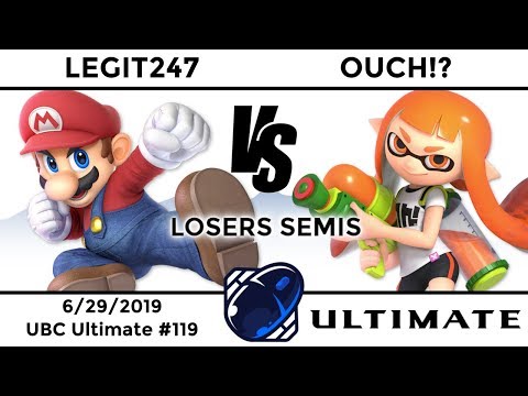 UBC Ultimate #119: Losers Semis - Legit247 (Mario, Metaknight, Wolf) vs Ouch!? (Inkling)