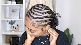 HOW TO DO FEED IN BRAIDS ON YOURSELF::..Design Braids Tutorial