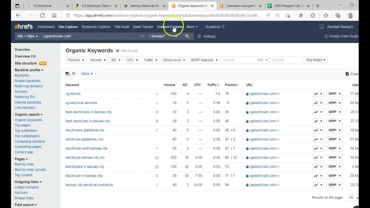 CG Electrical Screencast