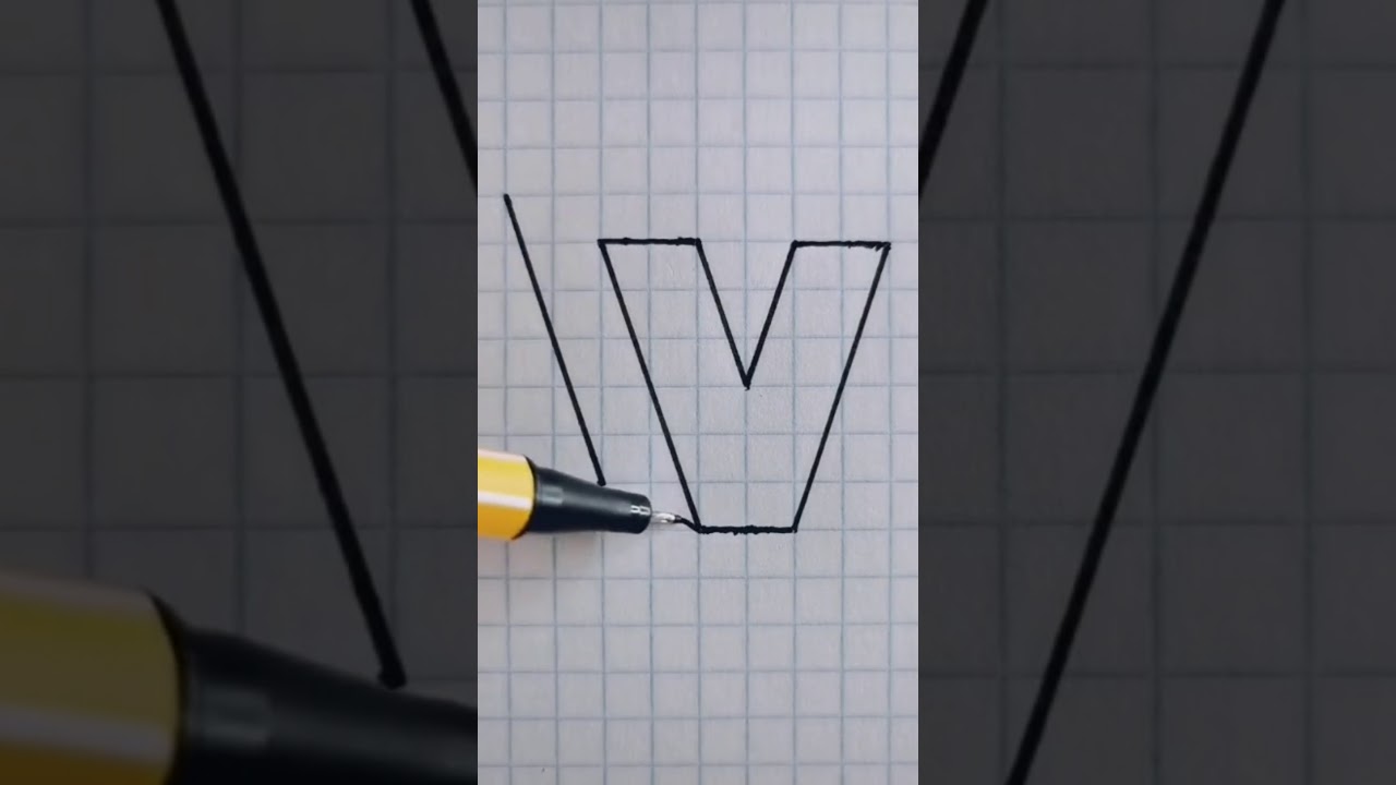Dibujo  letra V 3d