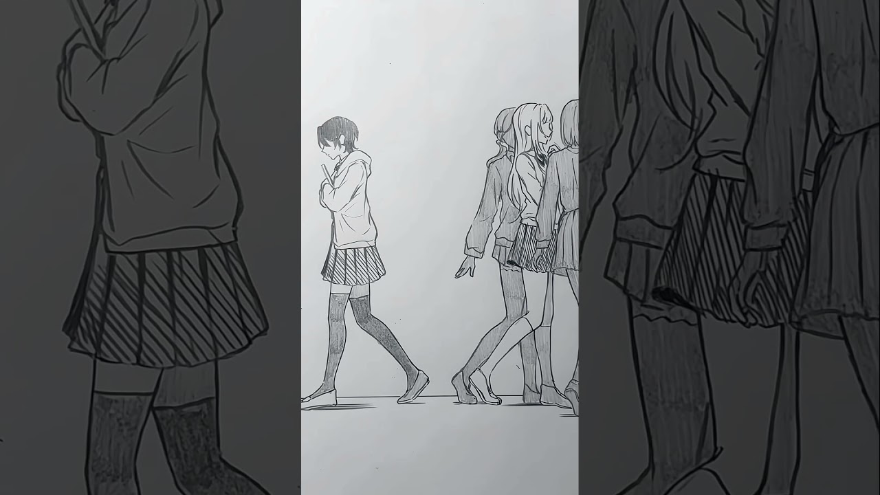 あこがれのあの子　#イラスト #創作 #絵 #歌詞動画 #鯨の落ちる街 #ロクデナシ #illustration #drawing #art #shorts