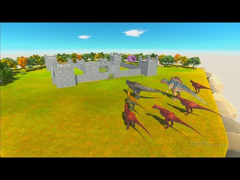 DINOSAURS Attack Medieval Castle (Animal Revolt Battle Simulator)