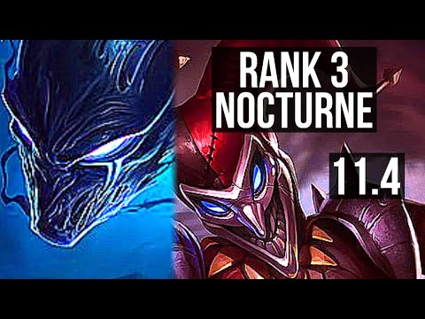 NOCTURNE vs SHACO (JUNGLE) | Rank 3 Nocturne, 6 solo kills, 13/4/12 | NA Challenger | v11.4