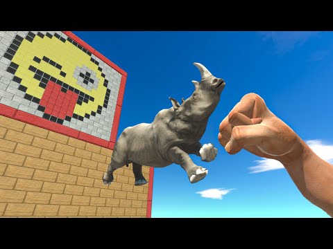 EPIC PUNCH on EMOJI WALL & TNT - Animal Revolt Battle Simulator