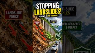 🚧 How Anti-Slide Piles Stop Massive Landslides! 🌍⛰️ #Shorts #youtubeshorts #Landslide
