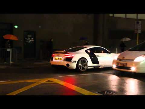 HK 2014 Audi R8 V8 Extremely loud acceleration w/ Armytrix Titanium X-pipe ver. exhaust!