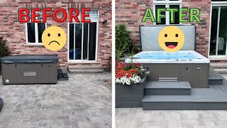 DIY hot tub surround from Trex composite deck boards