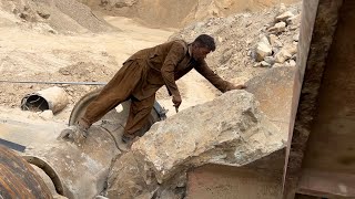 Blood, Sweat & Stone: How Rock Crusher Workers Push Through Everything!!!#dangerous ☠️👹😱☠️