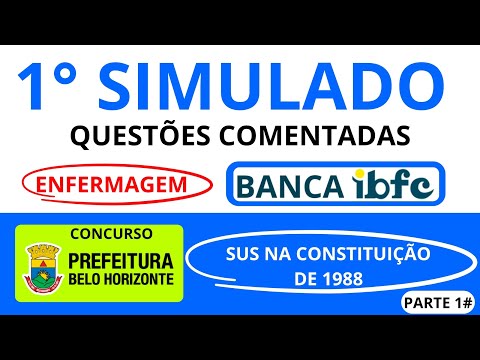 💎 1° Simulado de questões comentadas - Banca IBFC -  Concurso da Prefeitura de Belo Horizonte - MG