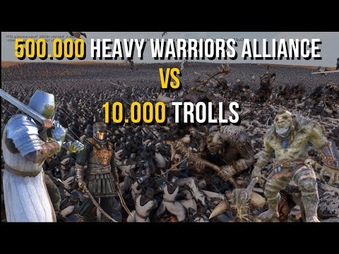 500.000 Heavy Knights and Persians Alliance vs 10.000 Trolls - Ultimate Epic Battle Simulator 2