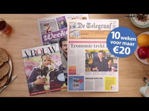 De Telegraaf TV commercial 10 weken voor 20 euro