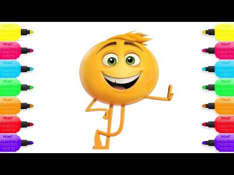 "The Emoji Movie" Coloring Page | Learning Colors And Drawing