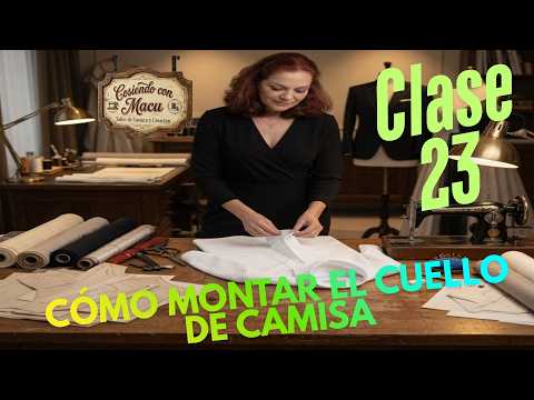 CÓMO MONTAR el Cuello de Camisa Paso a Paso Clase de Corte y Confección Profesional