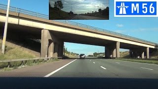 preview picture of video 'M56 Motorway - Junctions 9 to 7 - Front View with Rearview Mirror'