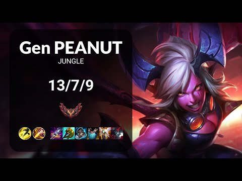 Gen Peanut Vi vs Nocturne JUNGLE - KR GRANDMASTER Patch 13.13