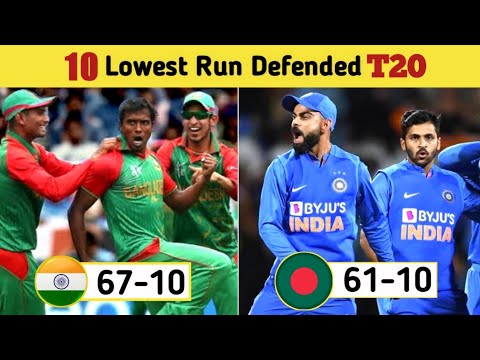 Top 10 Lowest Defended Targets in T20 Cricket History  || Best Defending Bowling || By The Way