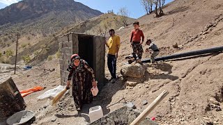 Construction in the village. Babak returned to building bathrooms and kitchens