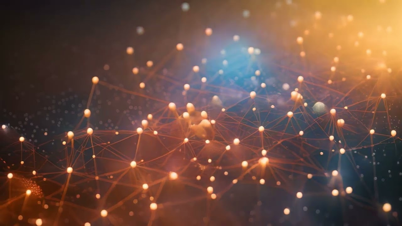 Abstract connection dots and lines on dark background. Technology concept. 3D Rendering, Abstract