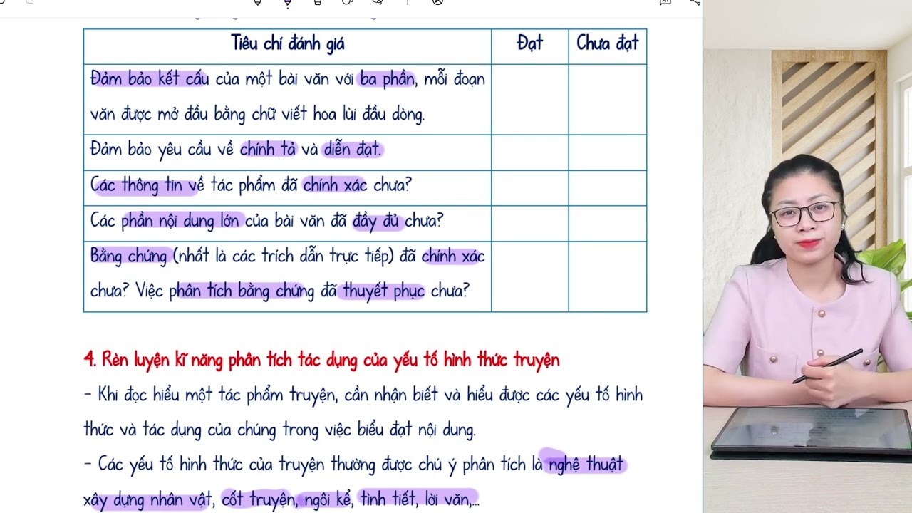 Khoá luyện môn Văn lớp 9: VIẾT BÀI VĂN PHÂN TÍCH MỘT TÁC PHẨM TRUYỆN
