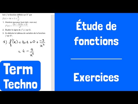 Exercices : Étude de fonctions